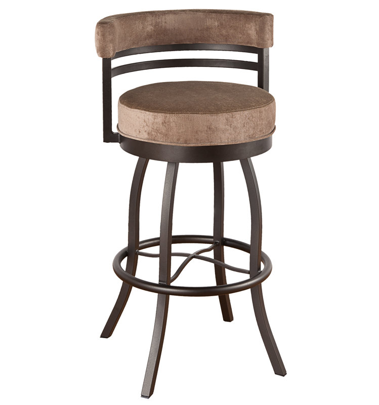 Swivel Upholstered Counter Stool, Flintrock Gray, Ford Red, Bar Stool (30" Seat Height)