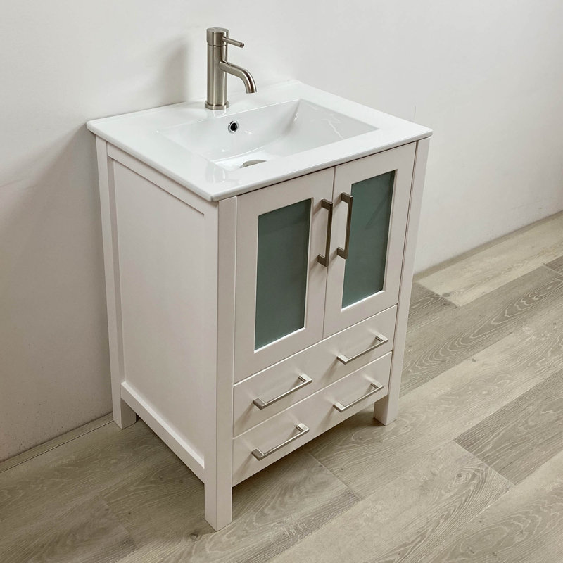 24'' Single Bathroom Vanity with Ceramic Top
