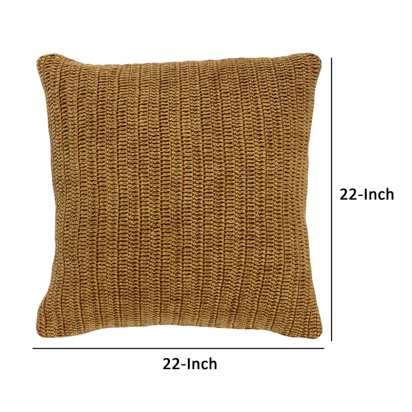 Rowan 22" x 22" Cotton Throw Pillow, Brown
