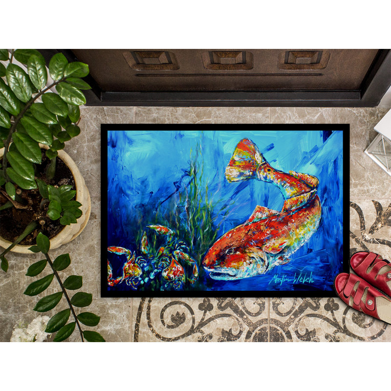 Tapis d'extérieur antidérapant Trilby Scattefish, Rectangle 2 pi x 3 pi