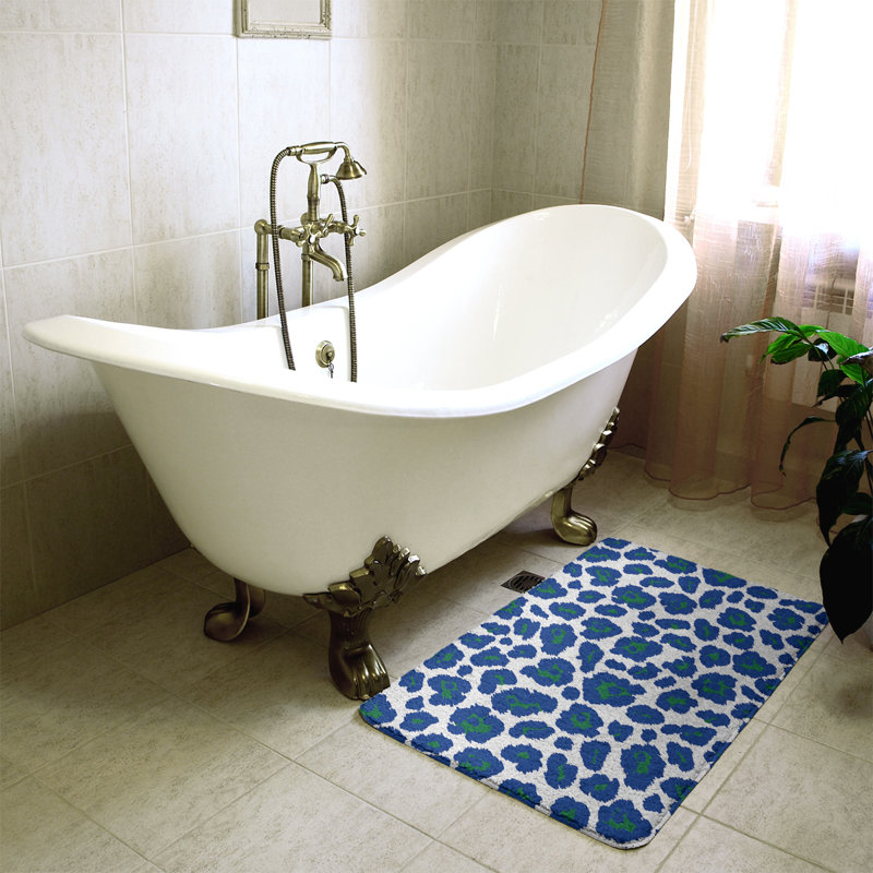 Tapis pour salle de bain Seattle football, H 0,5 po x l 21 po x L 34 po, Blanc / Vert / Bleu