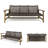 Outdoor Wicker 3 Seater Sofa, Patio Furniture Conversation Set For Backyard-23329666