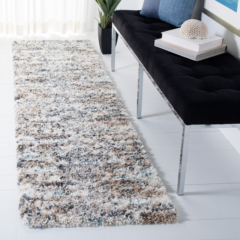 Xenia Shag Performance Geometric Rug, Runner 2'2" x 8'