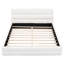 Grand lit tapissier blanc, bois de pin massif et fabrication, tête de lit pour un sommeil réparateur, grand lit sans sommier blanc, fabrication solide et nécessaire, hauteur de 32,5 po, poids de 112 lb-651919849