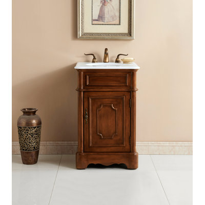 Ensemble de meuble-lavabo simple 21 po Gafina en teck