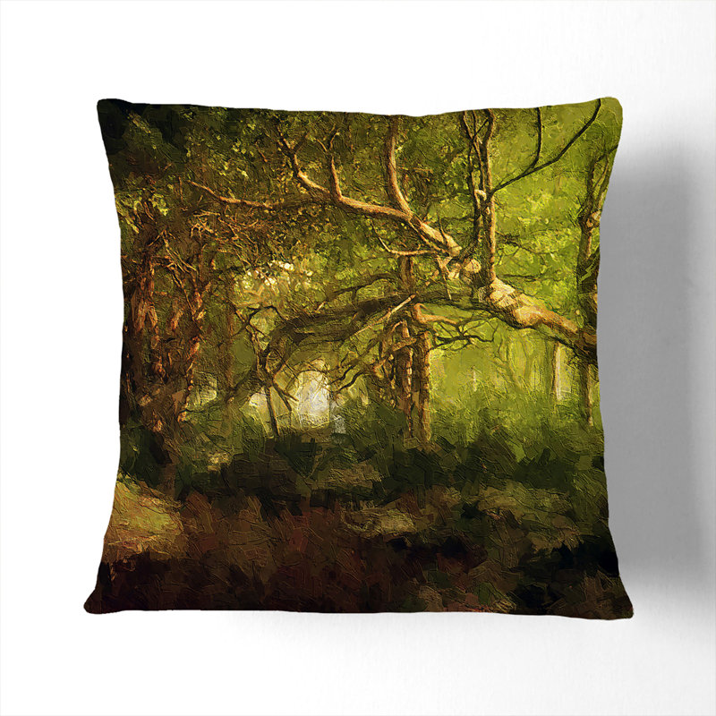 Mystical Forest Cushion with Filling, Stone, 40cm H x 40cm W x 15cm D