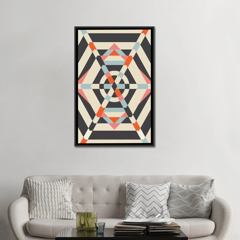 « parasol », impression sur toile tendue, H 26 po x l 18 po x P 1,5 po, Toile avec cadre noir, Pas de tapis