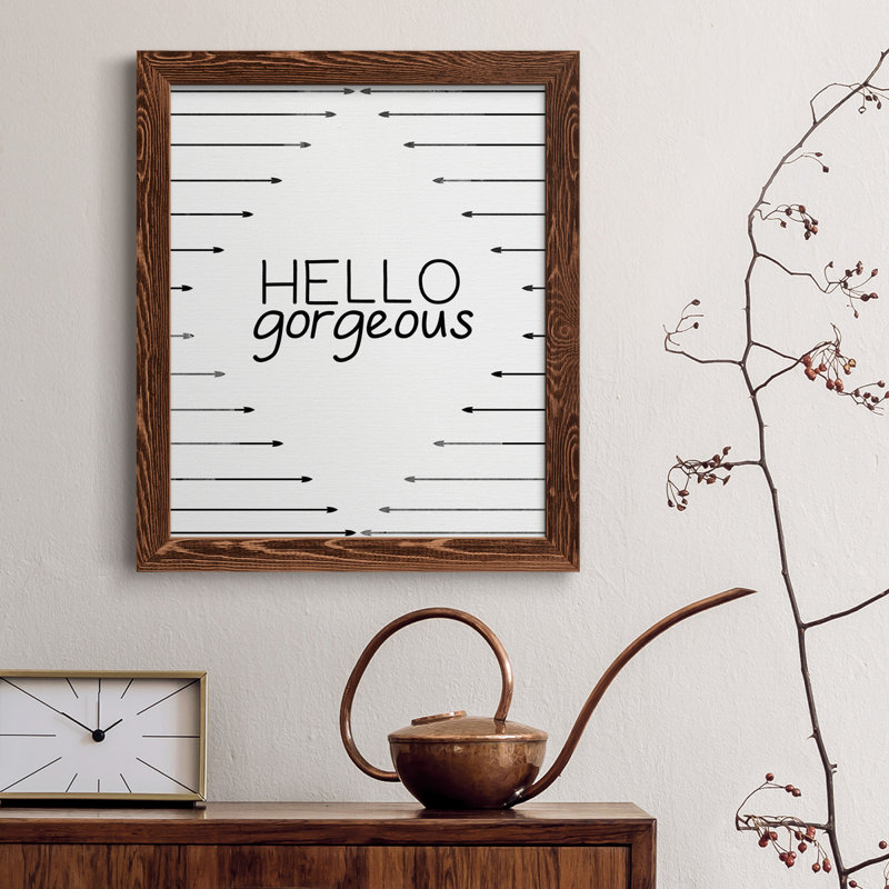«Hello Gorgeous», art textuel sur toile, Érable, 44" H x 31" W x 1" D