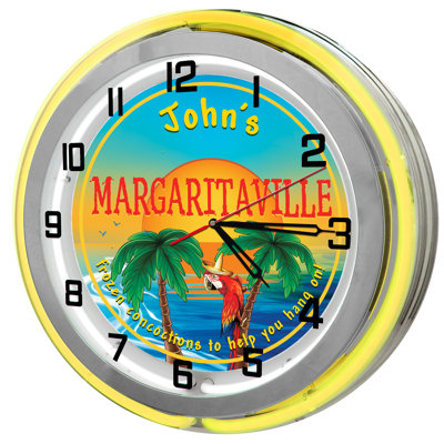 Margarita Bar Neon Wall Clock