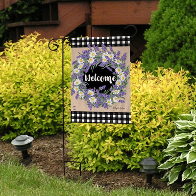 Lavender and Daisies Spring Garden Flag