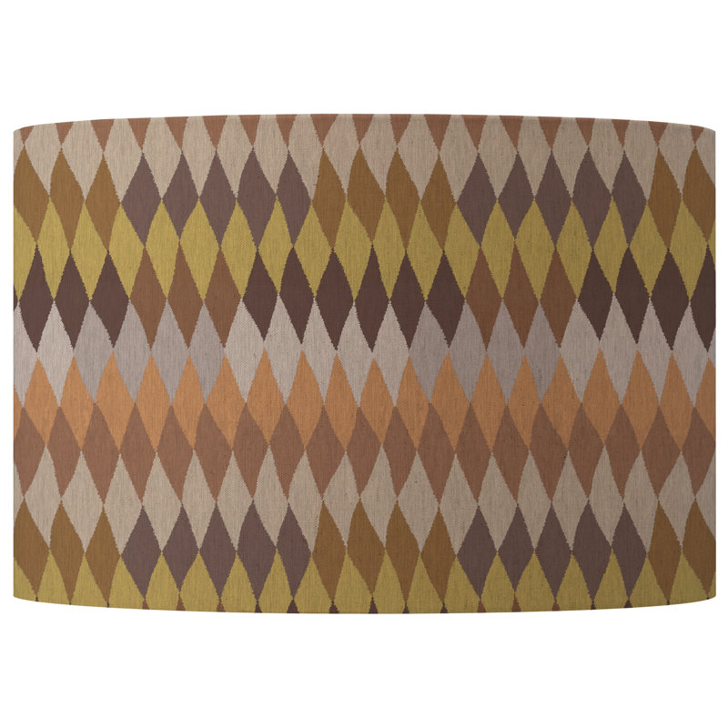 Cotton Round Lamp Shade in Brown, 24cm H x 46cm W x 46cm, Sepia