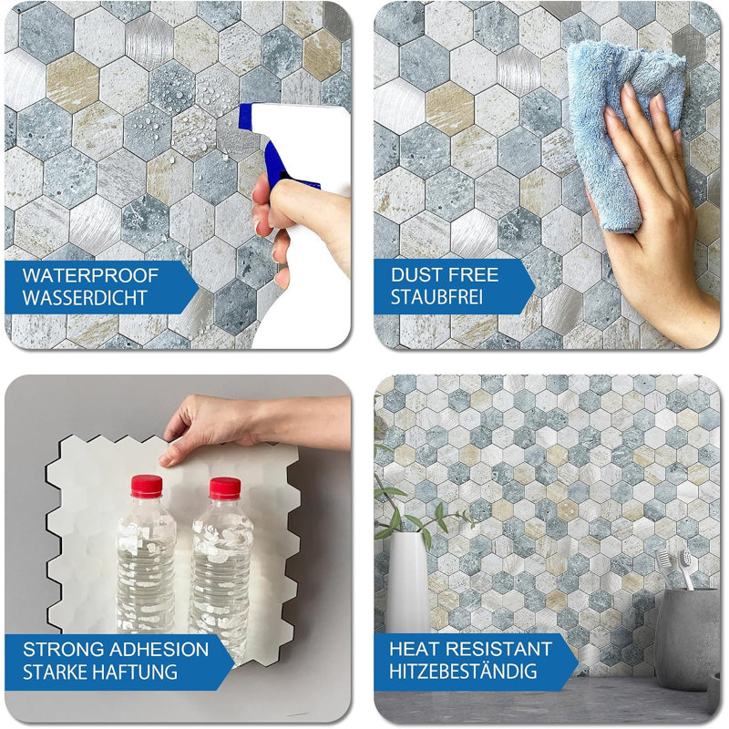 Carreaux de marbre bleu vert 10 pièces