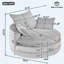 Fauteuil demi-tonneau pivotant à 360 ° de 57,5 po avec coussin double couche et 3 coussins amovibles-1386392341