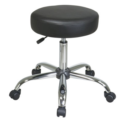 Adjustable Height Lab Stool with Removable Casters/Wheels