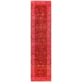 Overdyed Hand-Knotted Wool Modern-Contemporary Pink Runner 3' 1" x 12' 9"