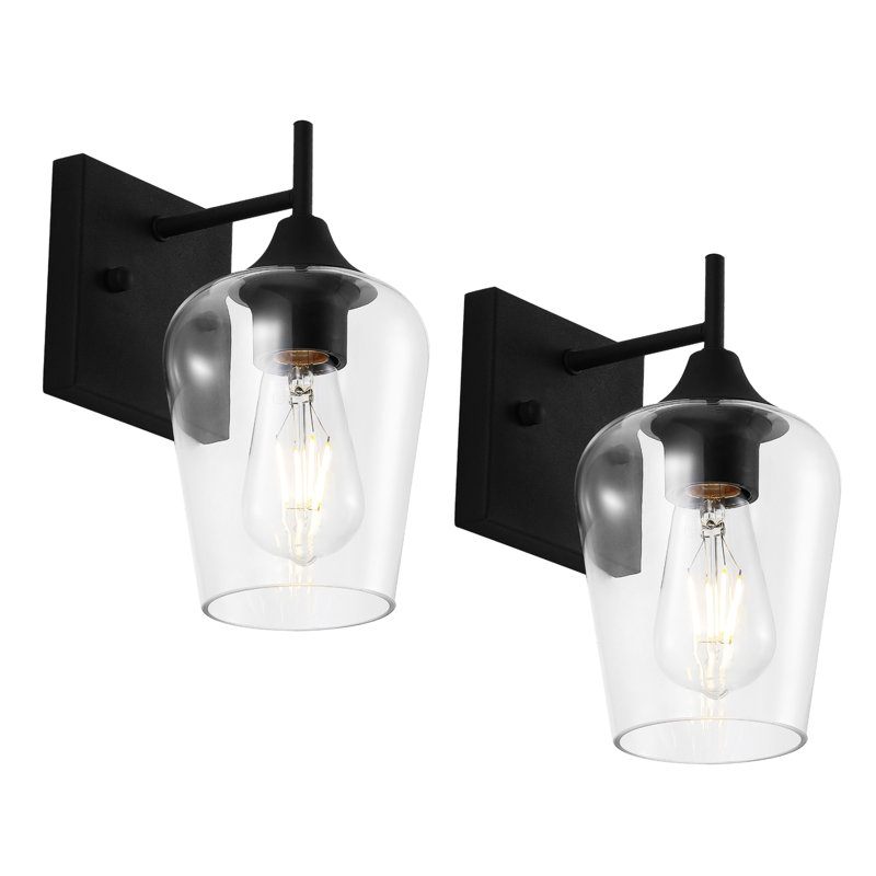 Dimmable Wall Sconce Set (Set Of 2), Black