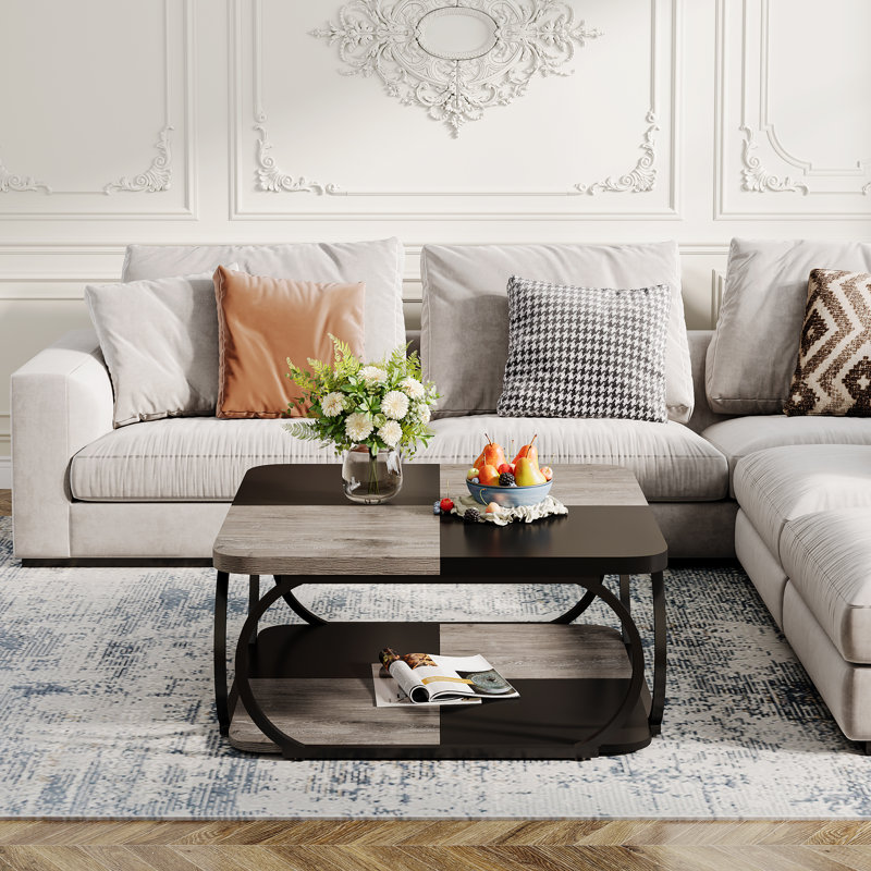 Table basse Joliyah, Gris / Noir