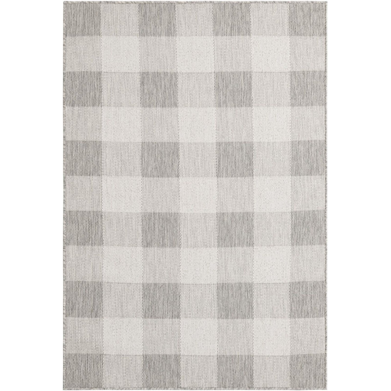 Tapis intérieur / extérieur gris Borland, Rectangle 4 pi 1 po x 6 pi 1 po