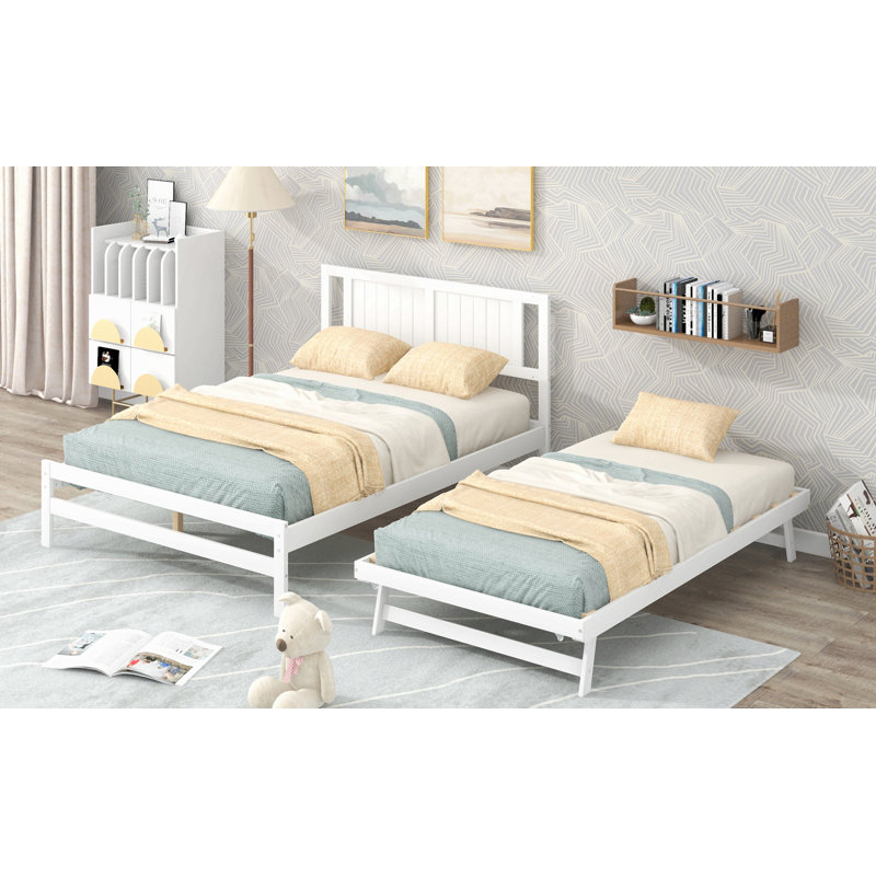 Lit plateforme double avec lit gigogne réglable