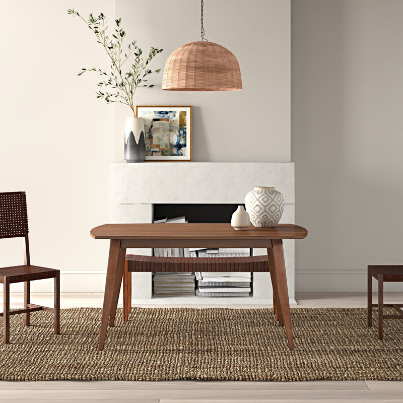 Phyllida Rectangular with Solid Wood Base Dining Table, 30" H x 60" L x 36" W