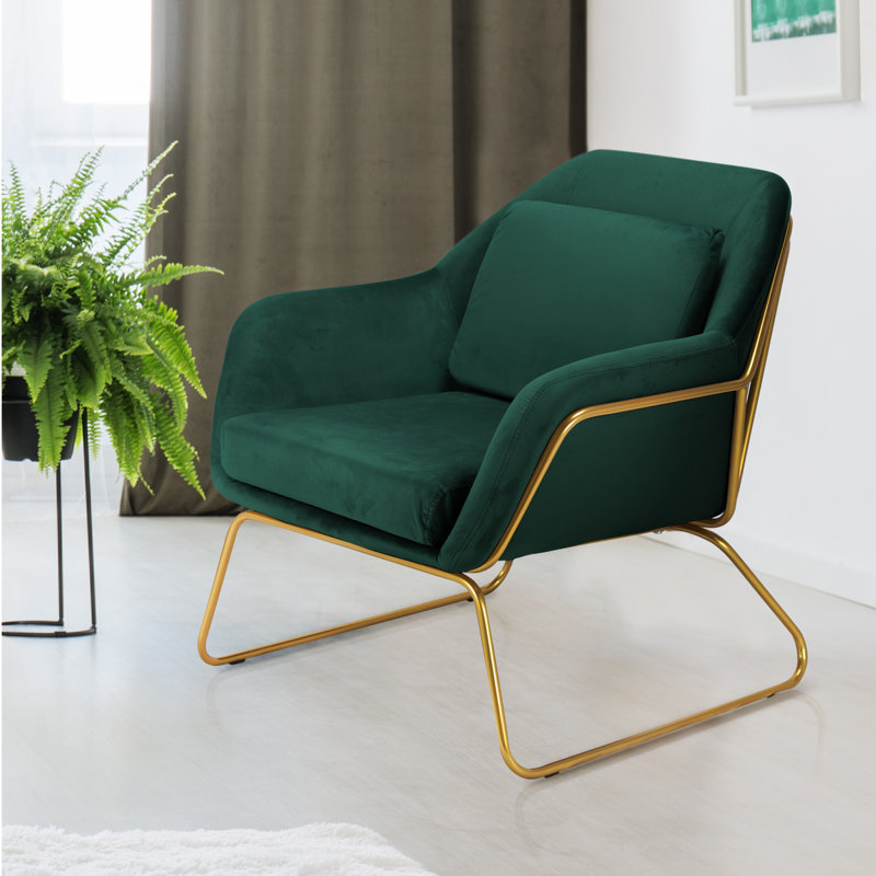 Jarrett Upholstered Armchair, Black, Gold