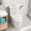 Toilette compacte une pièce courte 23 po, double chasse, siège à fermeture en douceur