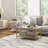 Coffee Tables Set of 2, 2-Rier Rectangle and Round Coffee Table with Storage Shelves