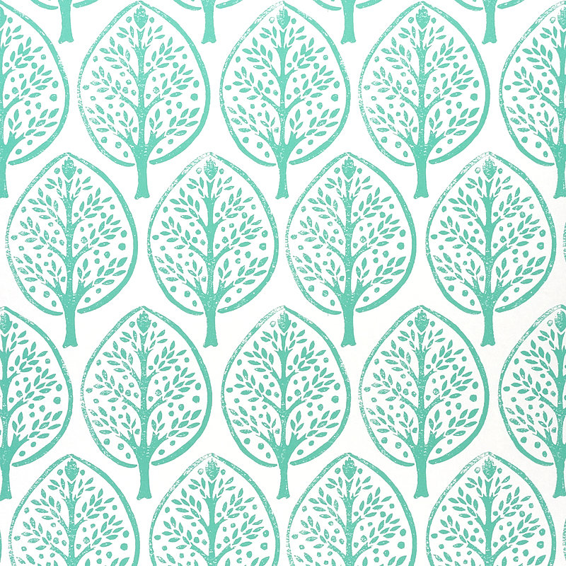 Papier peint Schumacher x Molly Mahon, Turquoise