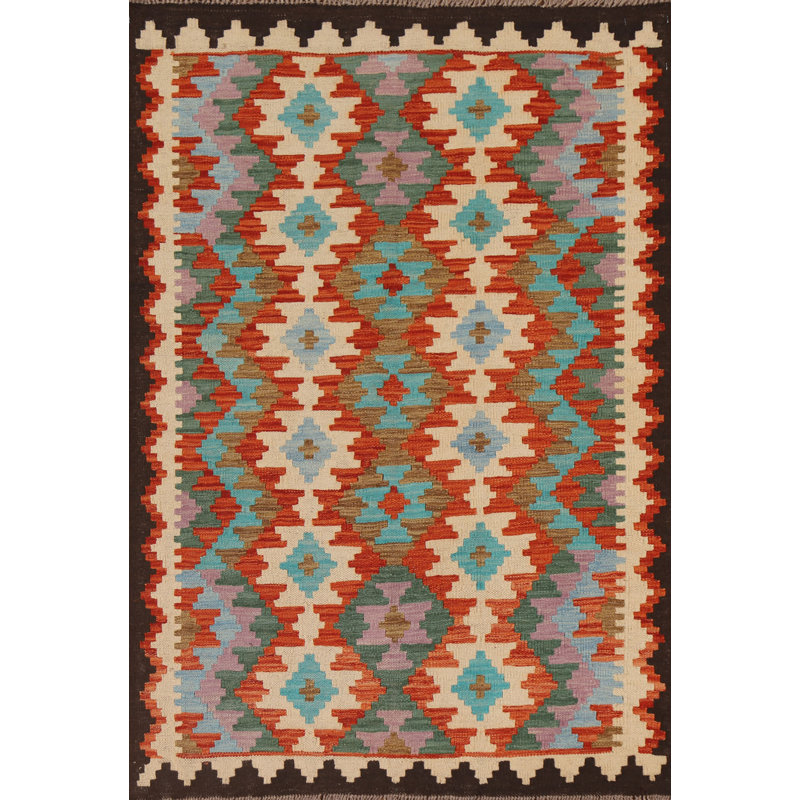 Tapis oriental multicolore Kilim 3 x 5
