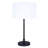 Maaseiah 24.25 In. Black Table Lamp With White Ribbed Fabric Shade And Pull Chain Switch