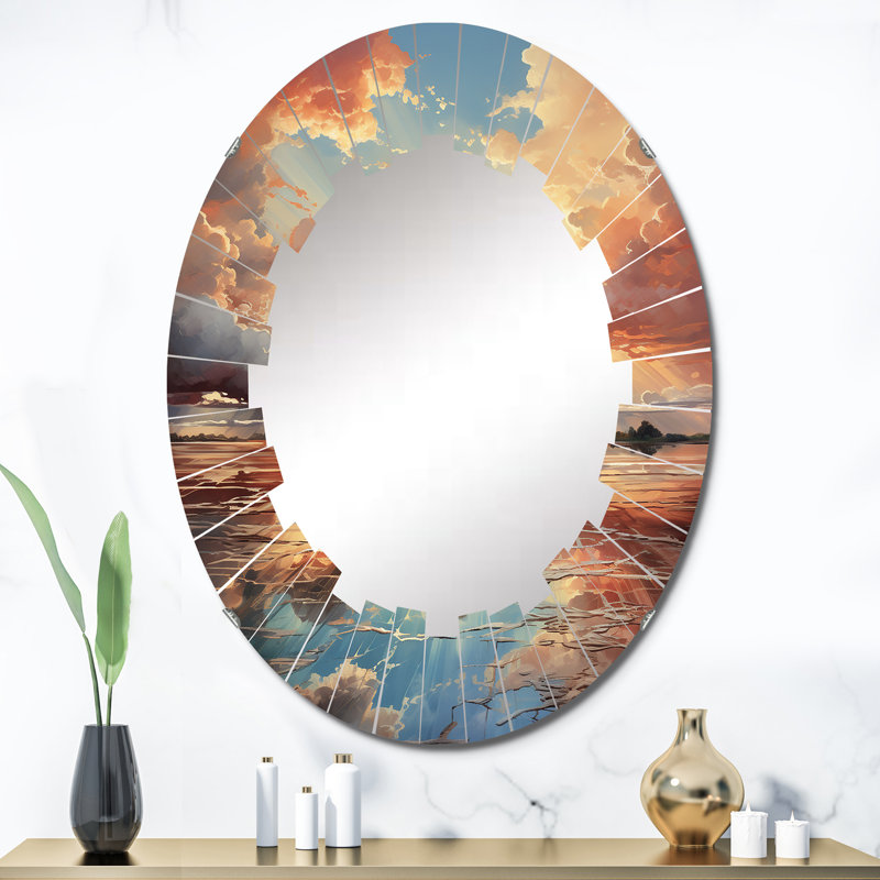 Mondercange - Miroir mural Paysages ovale, 36 po x 24 po