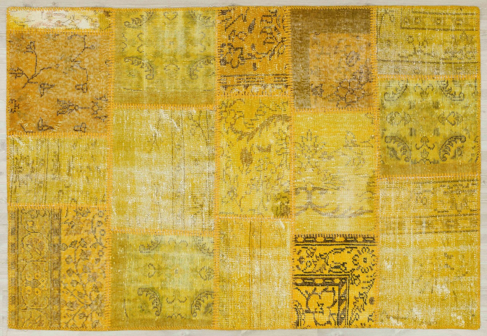 Aegean House Orange Patchwork Wool Handmade Area Rug | Wayfair