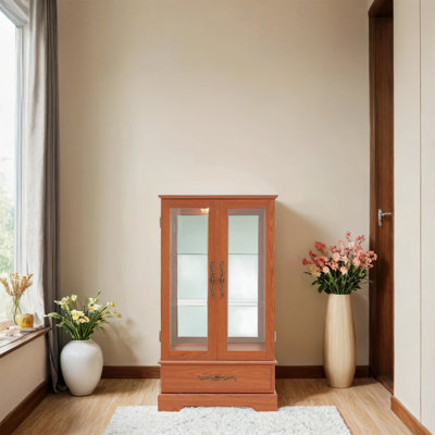 Vitrine lumineuse en verre avec tablettes réglables