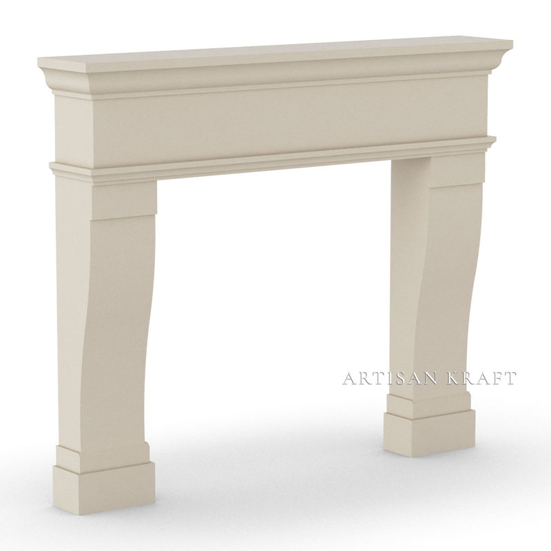 Nova French Cast Stone Fireplace Surround, 60" H x 71" W x 10" D, Earth
