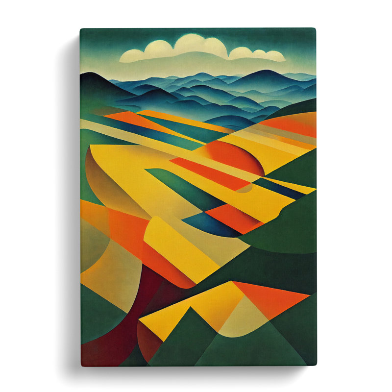 Abstract Landscape Meadow No.4 - Wrapped Canvas Print, 50cm H x 35cm W x 3cm D
