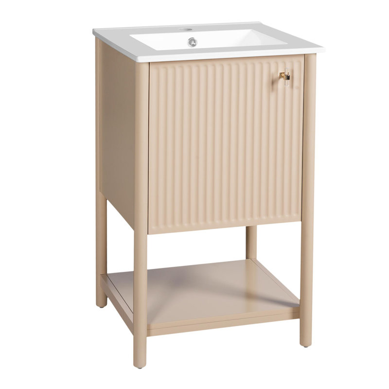 Comprend un lavabo en céramique et un meuble-lavabo simple autoportant