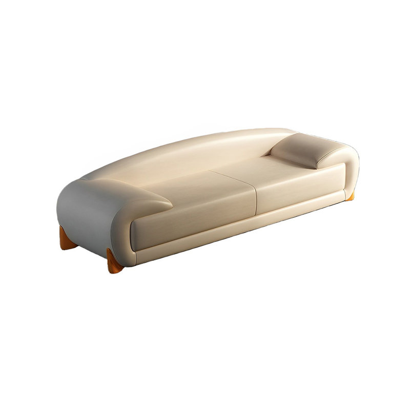 Nevaehmarie Leather Match Upholstered Bench, 19.68" H x 59.05" W x 19.68" D, Cream