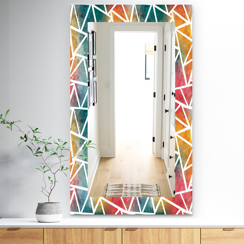 Miroir mural moderne avec cadre, H 39,4 po x l 29,5 po, Floral
