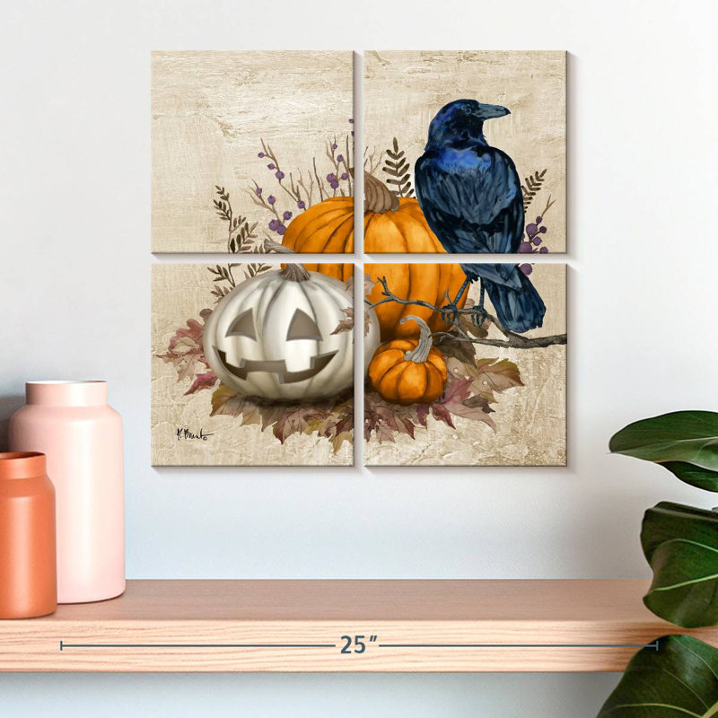 Lelend Fall Crow I Halloween, 18" H x 18" W