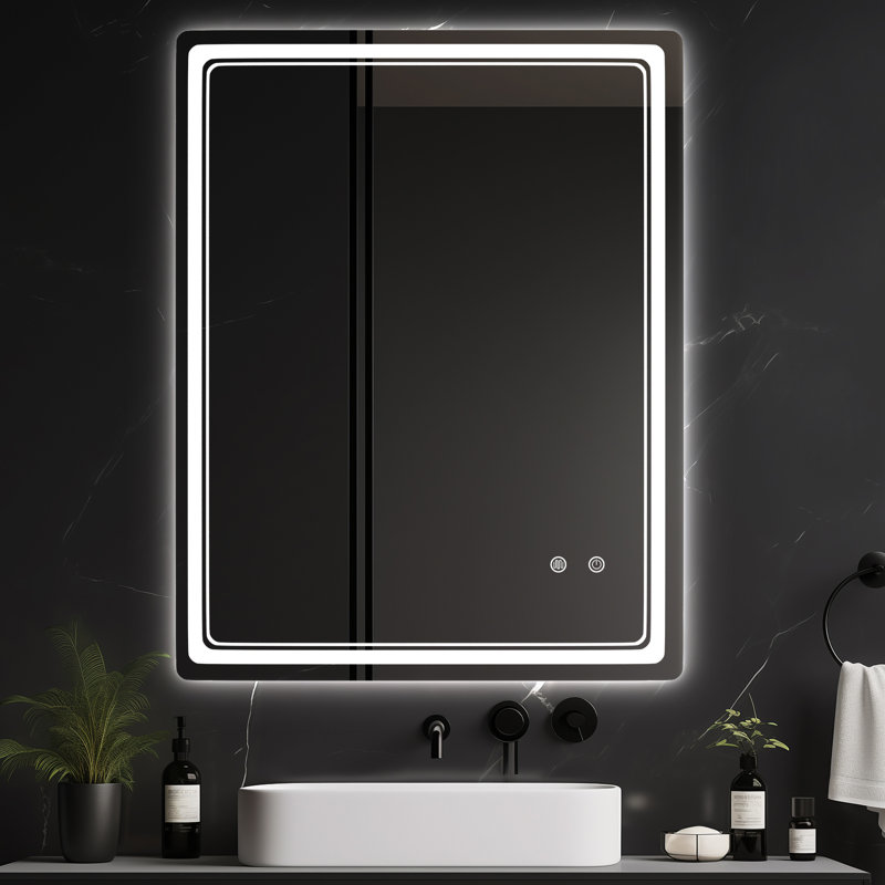 LED Mirror for Bathroom – Vanity Mirror with Lights, Dimmable Touch Sensor, and Anti-Fog Function, 36" x 27"