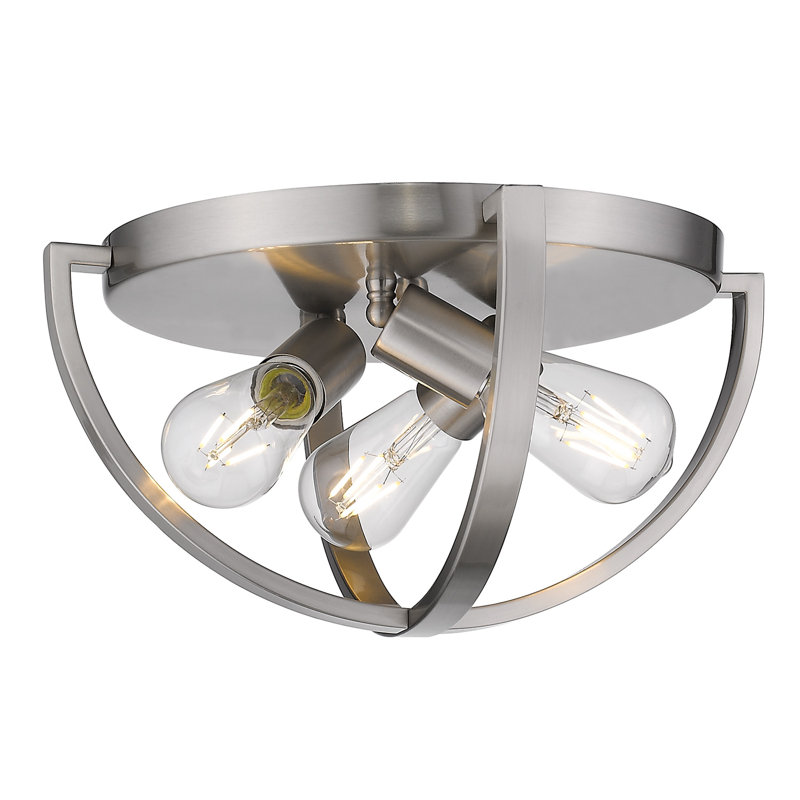 Plafonnier encastré 3 lumières 14,13 po Petitt, Étain