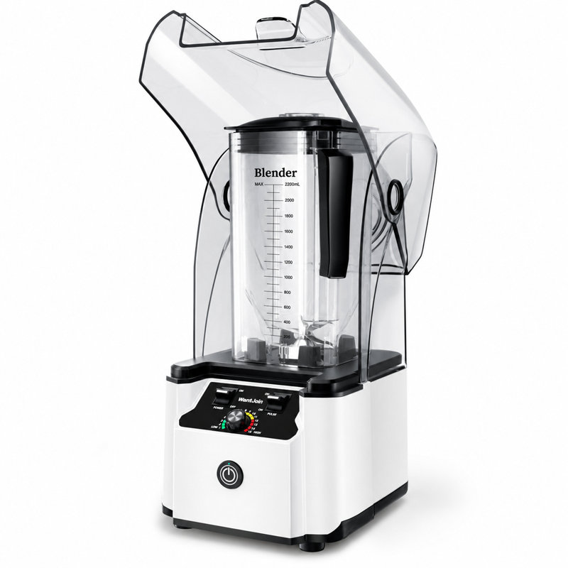 WantJoin Quiet Blender with Soundproof and 80oz Jar, White