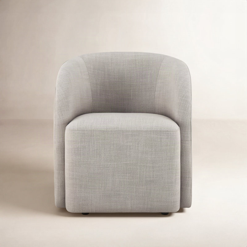 Frankie Caster Dining Chair, Effie Flax Performance Linen