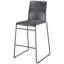 Chaises de bar en métal tissé gris anthracite - 2 pièces, conception rustique pour tabourets de salle à manger de style moderne, cadre