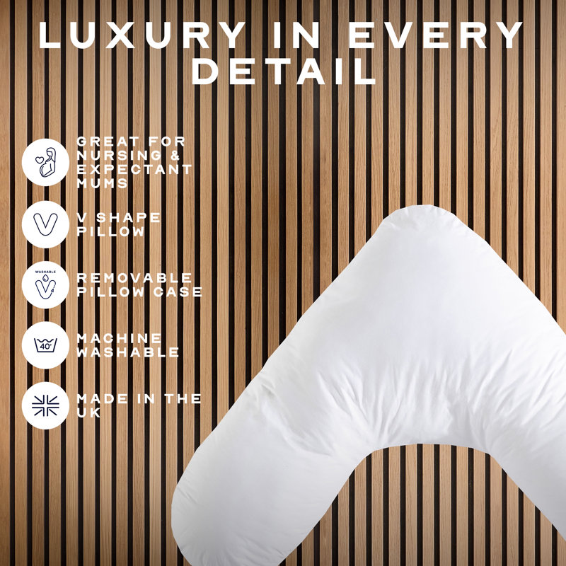 Retreat Snuggledown V Shape Pregnancy Firm Support Side Sleeper Pillow