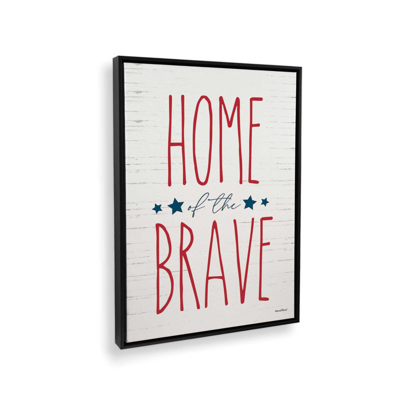 Impression sur toile Home of the Brave, L 12 po x H 16 po, Toile avec cadre, Noir