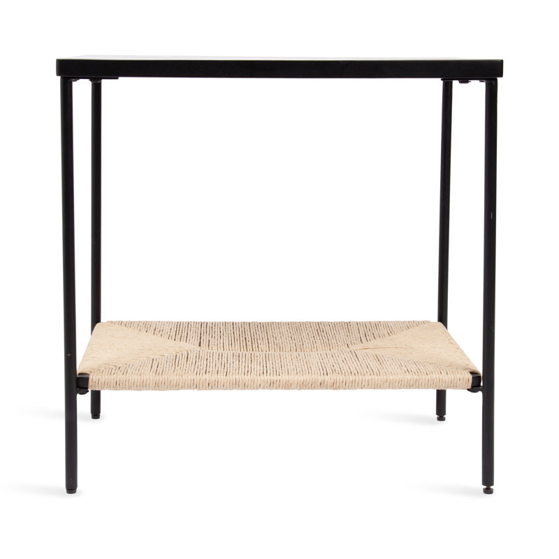 Mandell Tiered Mango Wood and Cord Side Table