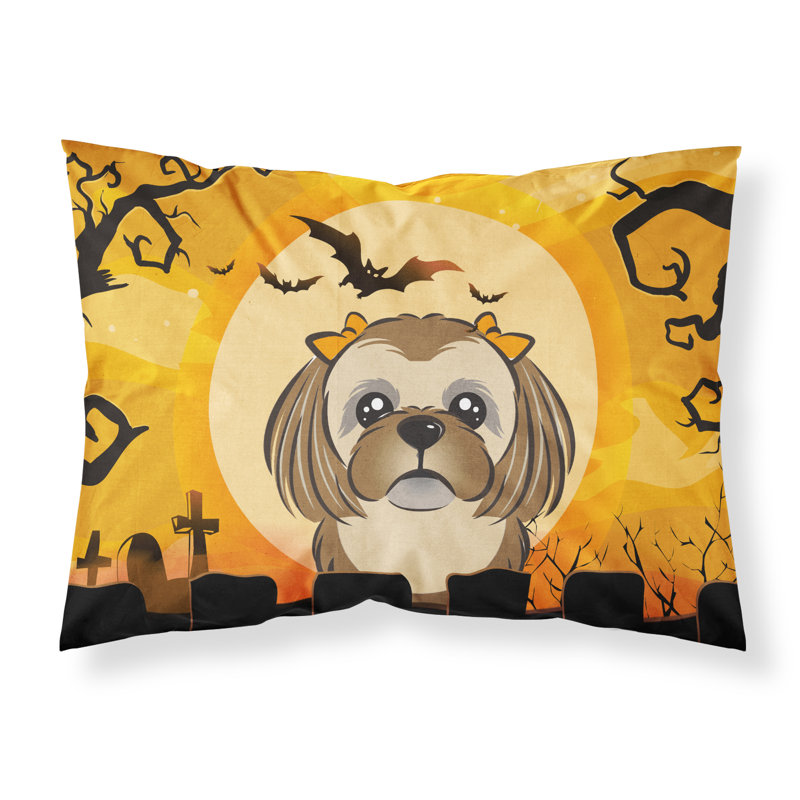  Taie d'oreiller Halloween Schnauzer, Shih tzu brun chocolat
