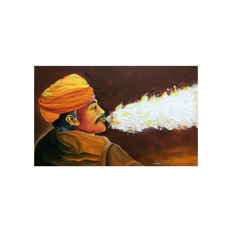 Enjoying Man In Festival | Acrylique sur toile | Par Shankar