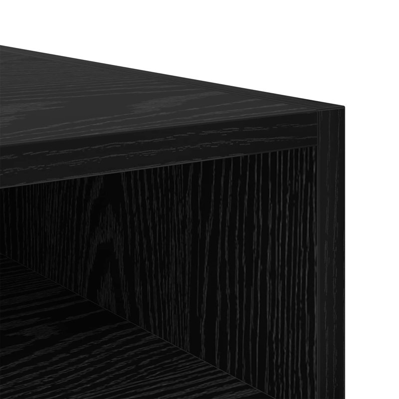 40cm W Manufactured Wood Bedside Table, Black Oak